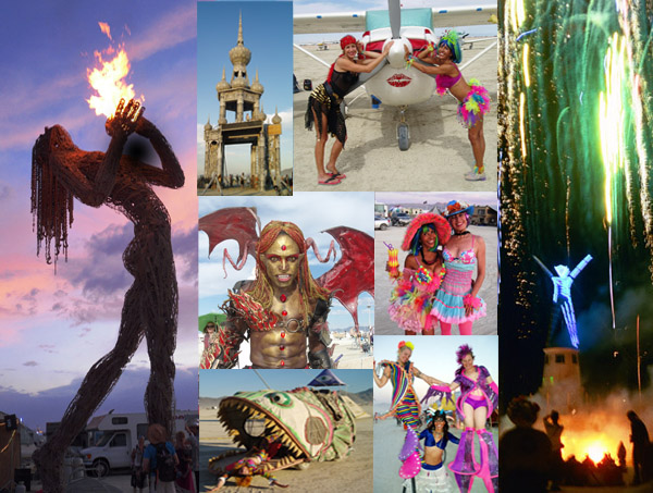 Photo Collage of The Burning Man Festival