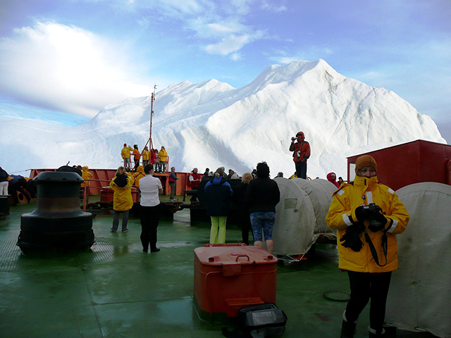 Pushing an Iceberg in the Arctic Ocean