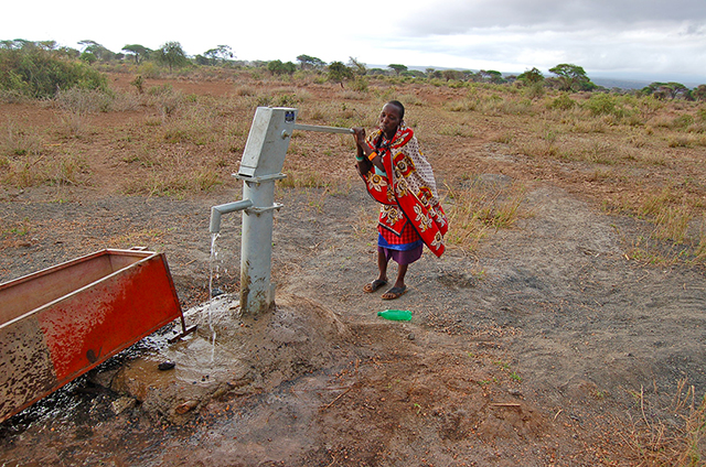 Local Woman Using the New Well