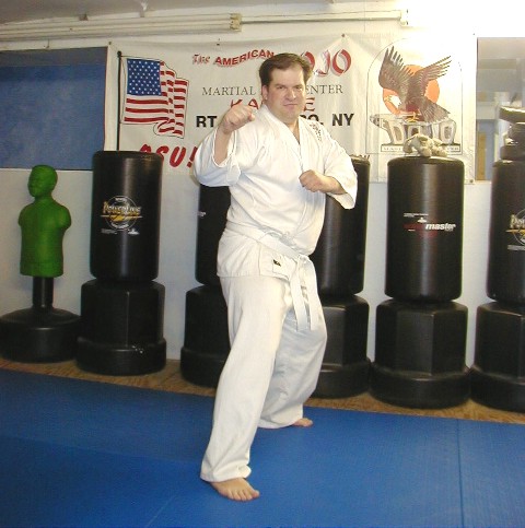 Pat learning the Japanese martial art karate named Shiya do