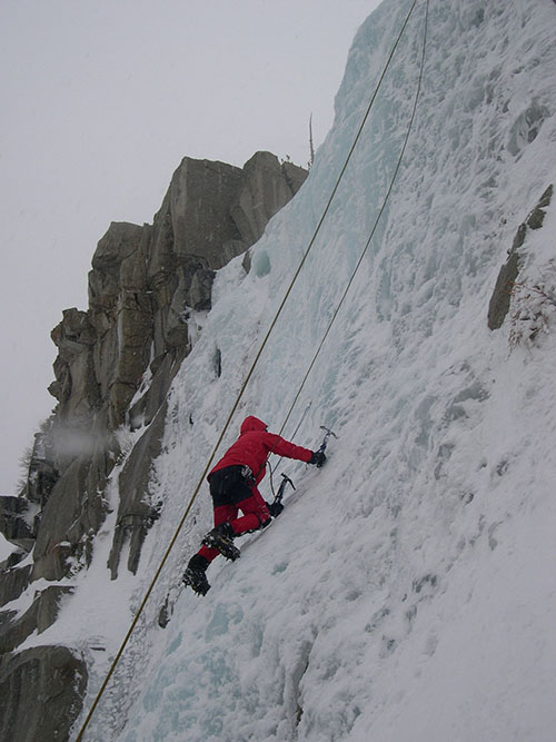 Photo of Mike Leum Ice Climbing