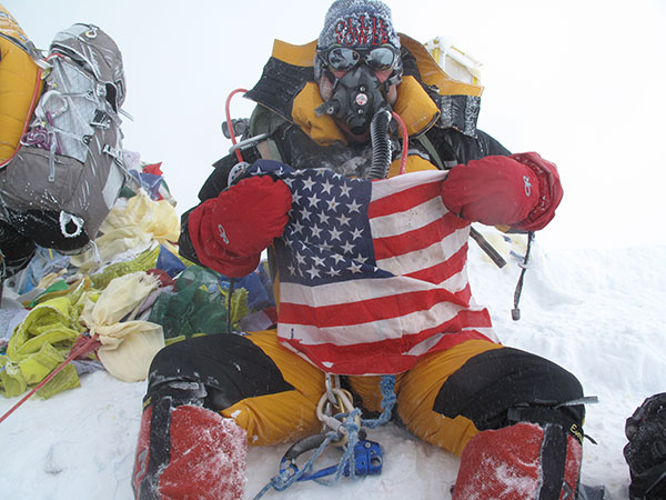 Photo of Bill Burke On the Summit-South Side Expedition 2009