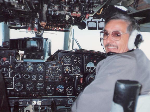 Photo of Pierre Odier Behind the Controls Over Yakan Siberia in Panic Mode