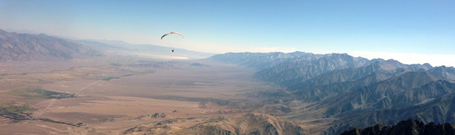 Aaron Price flying in the Owens Valley