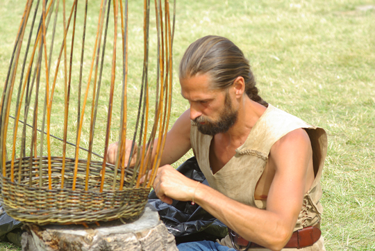 Photo of Chris Morasky Making a willow basket