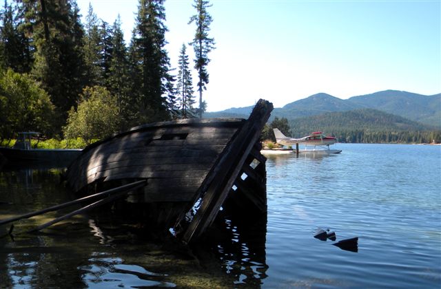 The Wreck of Tyee II and Float plane in Priest Lake