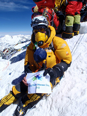 Cindy Abbot - Summit of Mt. Everest May 23, 2010 - Photo Credit: Scott Woolums