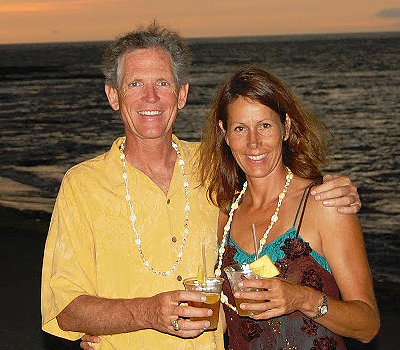 Michael and Barbara Lawler: Enjoying a Mai Tai, a Walk on the Beach, and a Tropical Sunset