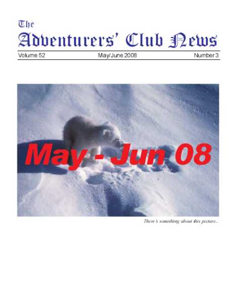 May June 2008 Adventurers Club News Cover