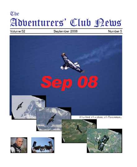 September 2008 Adventurers Club News Cover
